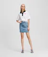 Karl Lagerfeld Gonna Klj Patchwork Denim Skirt In Blue