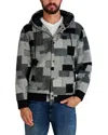 Karl Lagerfeld Patchwork Hooded Jacket In Multi