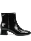 Karl Lagerfeld Patent-leather Boots In Black