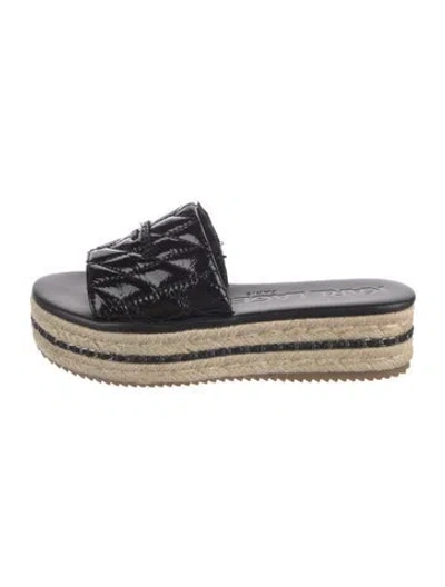 Pre-owned Karl Lagerfeld Patent Leather Espadrilles In Neutral