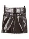 Karl Lagerfeld Patent Skirt In Brown