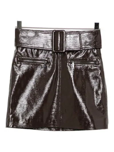 Karl Lagerfeld Patent Skirt In Brown