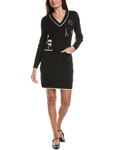 Karl Lagerfeld Pathces Knit Dress In Animal Print