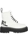Karl Lagerfeld Lacing Ankle Boots In 白色
