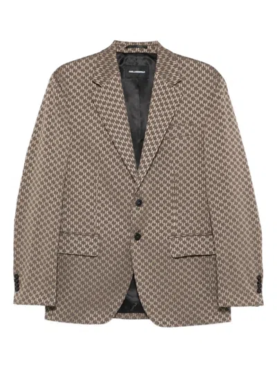 Karl Lagerfeld Patterned Button Jacket In Multi