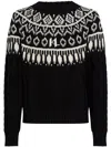 Karl Lagerfeld Patterned Intarsia-knit Jumper In Black