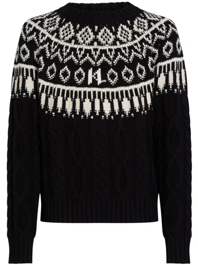 Karl Lagerfeld Patterned Intarsia-knit Jumper In Black