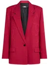 Karl Lagerfeld Patterned-jacquard Satin Blazer In Red