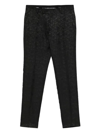 Karl Lagerfeld Patterned-jacquard Trousers In Black