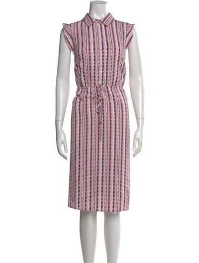 Pre-owned Karl Lagerfeld Patterned Midi Length Dress In Pink
