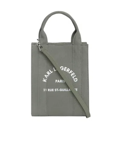 Karl Lagerfeld Patterned Shoulder Bag In Gray