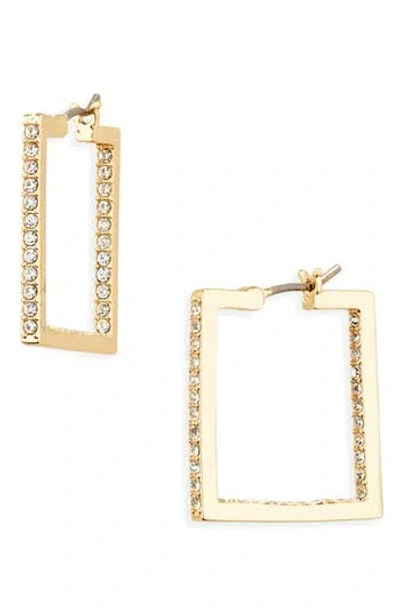 Karl Lagerfeld Pavé Crystal Square Hoop Earrings