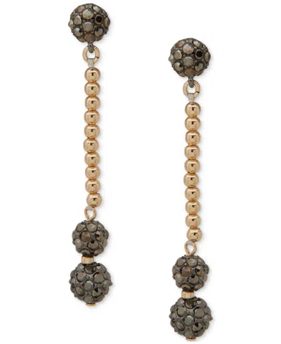 Karl Lagerfeld Pave Fireball Beaded Linear Drop Earrings