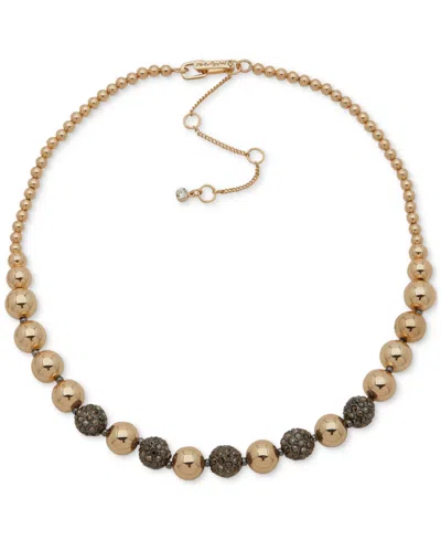 Karl Lagerfeld Pave Fireball Beaded Statement Necklace, 16" + 3" Extender