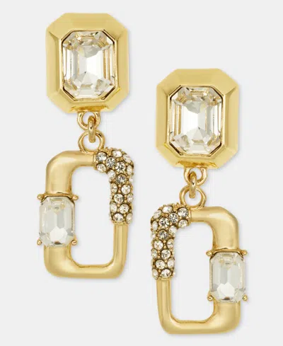Karl Lagerfeld Pave Link Drop Earrings In White