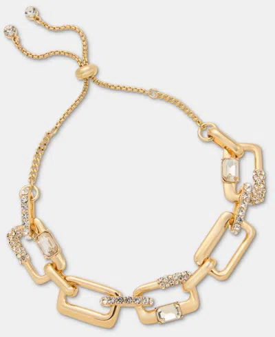 Karl Lagerfeld Pave Link Slider Bracelet In Metallic