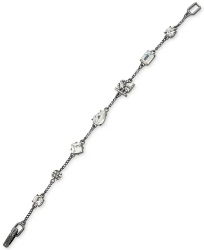 Karl Lagerfeld Pave Logo, Fireball & Mixed-cut Crystal Flex Bracelet In White