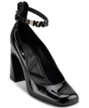 Karl Lagerfeld Paris Pavla Ankle Strap Pump In Black,smoke