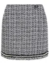 Karl Lagerfeld Pearl-embellished Bouclé Mini Skirt In Black