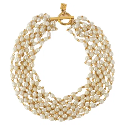 Pre-owned Karl Lagerfeld Pearl Necklace In Multi