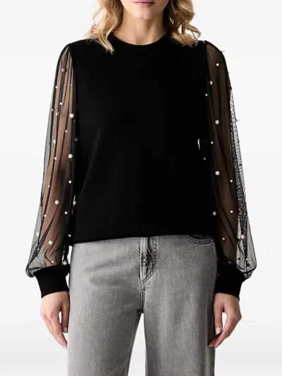 Karl Lagerfeld Sweatshirt Mit Mesh-ärmeln In Black