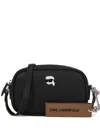Karl Lagerfeld Pebble-embellished Shoulder Bag In Black