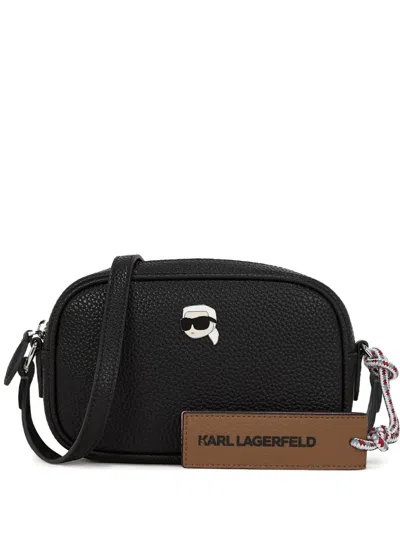 Karl Lagerfeld Pebble-embellished Shoulder Bag In Black