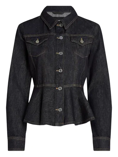 KARL LAGERFELD PEPLUM DENIM JACKET