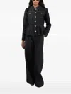Karl Lagerfeld Peplum Denim Jacket In Black