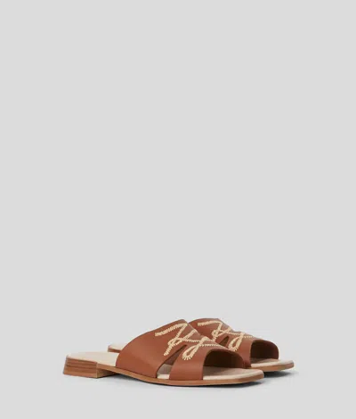 Karl Lagerfeld Petalo Autograph Whipstitch Slippers