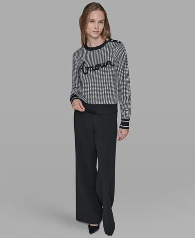 Karl Lagerfeld Petite Amour Long Sleeves Sweater In Multi
