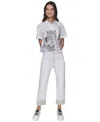 Karl Lagerfeld Petite Crystal-cuff Cropped Jeans