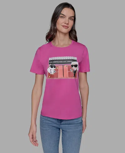 Karl Lagerfeld Petite Karl & Choupette Graphic Tee