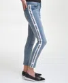 Karl Lagerfeld Petite Logo-tape Mid-rise Skinny Jeans, First@macy's In Blue