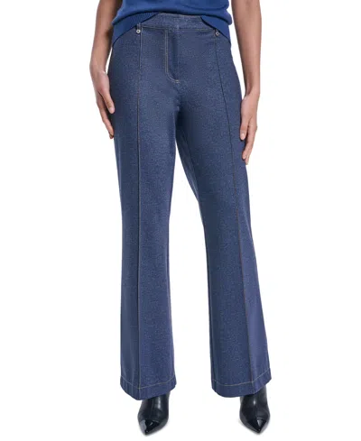 Karl Lagerfeld Petite Mid-rise Pants In Blue