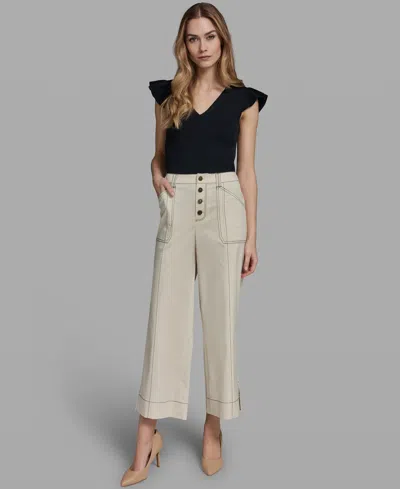 Karl Lagerfeld Petite Mid-rise Wide-leg Pants In Multi