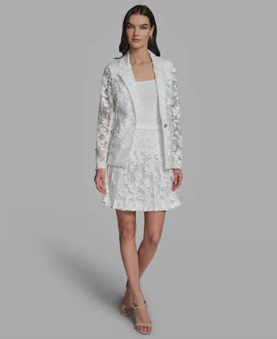 Karl Lagerfeld Petite One-button Blazer In White