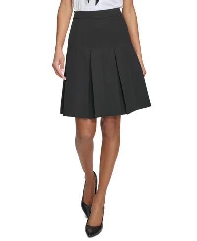 Karl Lagerfeld Petite Pleated Skirt In Black