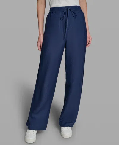 Karl Lagerfeld Petite Pull-on Pants In Blue
