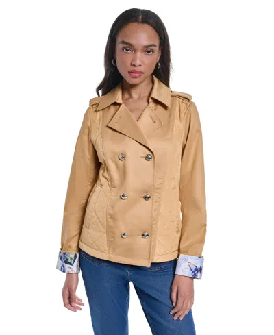 Karl Lagerfeld Petite Quilted Jacket In Brown