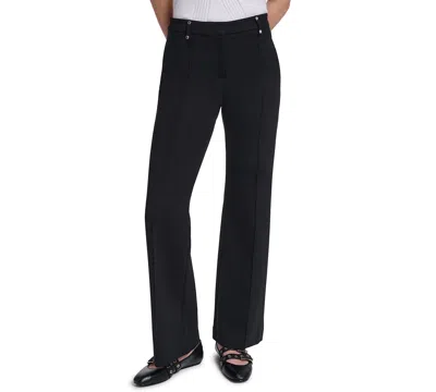 Karl Lagerfeld Petite Silky Pull-on Pants In Black