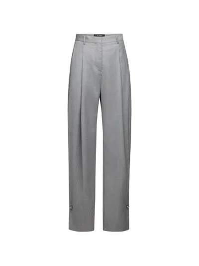 Karl Lagerfeld Pierced-detail Tailored Trousers In Gray
