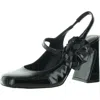 Karl Lagerfeld Pierra Womens Embellished Patent Leather Slingback Heels In Black