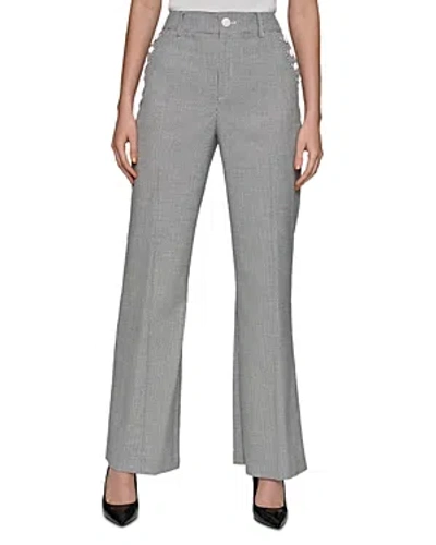Karl Lagerfeld Pinstripe Button Pocket Pants In Gray
