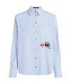 Karl Lagerfeld Ikon Duo Print Shirt In Ultramarine/white