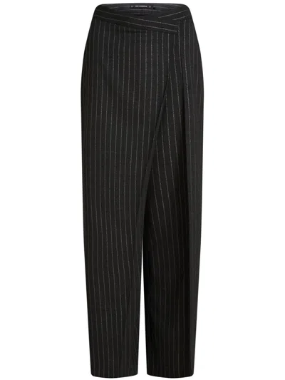Karl Lagerfeld Pinstriped Tapered Trousers In Grey