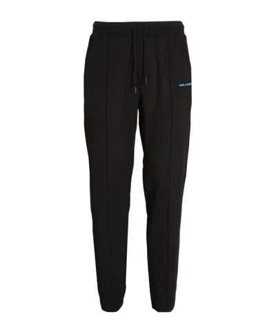 Karl Lagerfeld Pintucked Tapered Track Pants In Black