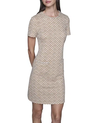 Karl Lagerfeld Pinwheel Knit Tweed Dress In Brown