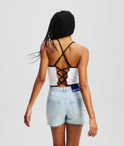 Karl Lagerfeld Piping Detail Strappy Top