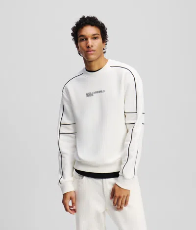 Karl Lagerfeld Piping Sweatshirt In White